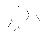 4-methyl-2,2-bis(methylsulfanyl)hex-4-enenitrile Structure