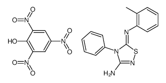 3-amino-5-(2-methyl-anilino)-4-phenyl-[1,2,4]thiadiazolium, picrate结构式