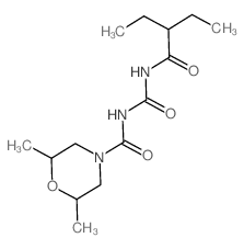 N-(2-ethylbutanoylcarbamoyl)-2,6-dimethyl-morpholine-4-carboxamide结构式
