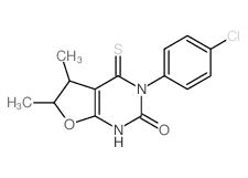 4-(4-chlorophenyl)-7,8-dimethyl-5-sulfanylidene-9-oxa-2,4-diazabicyclo[4.3.0]non-10-en-3-one结构式