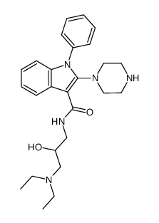 1-Phenyl-2-piperazin-1-yl-1H-indole-3-carboxylic acid (3-diethylamino-2-hydroxy-propyl)-amide结构式
