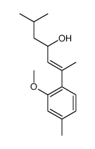 2-(2-methoxy-4-methylphenyl)-6-methylhept-2-en-4-ol结构式