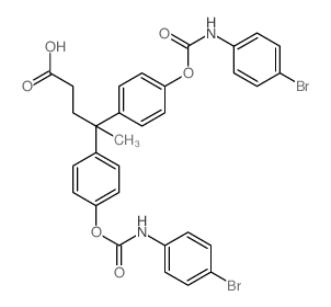 Valeric acid,4,4-bis(p-hydroxyphenyl)-, bis(p-bromocarbanilate) (8CI) structure