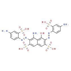 4-amino-3,6-bis[(4-amino-2-sulphophenyl)azo]-5-hydroxynaphthalene-2,7-disulphonic acid结构式
