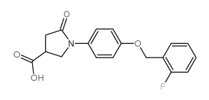 (RS)-1-[4-(2-fluoro-benzyloxy)-phenyl]-5-oxo-pyrrolidine-3-carboxylicacid Structure