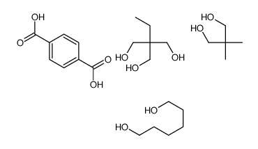1,4-苯二甲酸与2,2-二甲基-1,3-丙二醇、2-乙基-(羟甲基)-1,3-丙二醇和1,6-己二醇的聚合物结构式