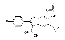 3-Benzofurancarboxylic acid, 5-cyclopropyl-2-(4-fluorophenyl)-6-[(Methylsulfonyl)amino]-结构式