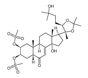 20-hydroxyecdysone 20,22-acetonide 2,3-dimesylate结构式