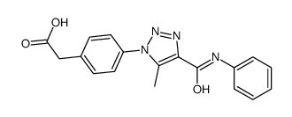 2-[4-[5-methyl-4-(phenylcarbamoyl)triazol-1-yl]phenyl]acetic acid Structure