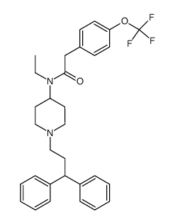 N-[1-(3,3-diphenylpropyl)-4-piperidinyl]-N-ethyl-4-trifluoromethoxyphenylacetamide结构式