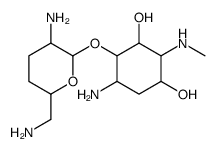3-Amino-2,3,6-trideoxy-4-O-(2,6-diamino-2,3,4,6-tetradeoxy-α-D-erythro-hexopyranosyl)-6-methylamino-D-myo-inositol结构式