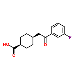 cis-4-[2-(3-Fluorophenyl)-2-oxoethyl]cyclohexanecarboxylic acid结构式