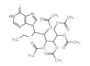 [3,4,5,6-tetraacetyloxy-1-ethylsulfanyl-1-(6-sulfanylidene-3H-purin-9-yl)hexan-2-yl] acetate结构式