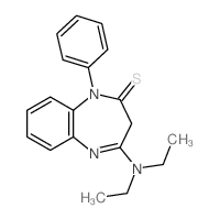 5-diethylamino-2-phenyl-2,6-diazabicyclo[5.4.0]undeca-5,7,9,11-tetraene-3-thione结构式