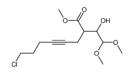 methyl 8-chloro-2-(1-hydroxy-2,2-dimethoxyethyl)oct-4-ynoate结构式