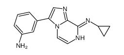 3-(3-aminophenyl)-N-cyclopropylimidazo[1,2-a]pyrazin-8-amine结构式