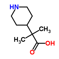 2-Methyl-2-(4-piperidinyl)propanoic acid结构式