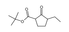 Cyclopentanecarboxylic acid, 3-ethyl-2-oxo-, 1,1-dimethylethyl ester (9CI)结构式