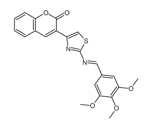 3-(2-(3,4,5-trimethoxybenzylideneamino)thiazol-4-yl)-2H-chromen-2-one Structure