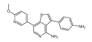 3-(4-aminophenyl)-7-(6-methoxy-3-pyridinyl)thieno[3,2-c]pyridin-4-amine Structure