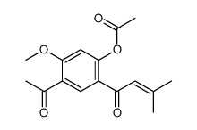 [4-acetyl-5-methoxy-2-(3-methylbut-2-enoyl)phenyl] acetate Structure