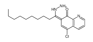 5-chloro-7-(1-hydrazinyldecylidene)quinolin-8-one结构式