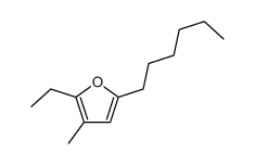 2-ethyl-5-hexyl-3-methylfuran Structure