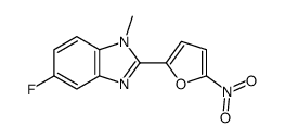 5-fluoro-1-methyl-2-(5-nitrofuran-2-yl)benzimidazole结构式