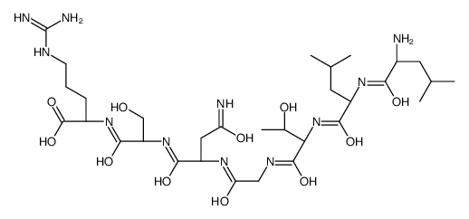(2S)-2-[[(2S)-2-[[(2S)-4-amino-2-[[2-[[(2S,3R)-2-[[(2S)-2-[[(2S)-2-amino-4-methylpentanoyl]amino]-4-methylpentanoyl]amino]-3-hydroxybutanoyl]amino]acetyl]amino]-4-oxobutanoyl]amino]-3-hydroxypropanoyl]amino]-5-(diaminomethylideneamino)pentanoic acid Structure