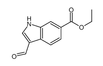 3-醛基-1H-吲哚-6-甲酸乙酯结构式