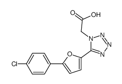 2-[5-[5-(4-chlorophenyl)furan-2-yl]tetrazol-1-yl]acetic acid结构式