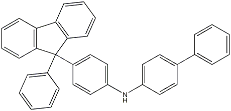 N-(4-(9-phenyl-9H-fluoren-9-yl)phenyl)-[1,1'-biphenyl]-4-amine structure