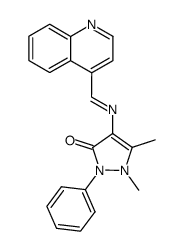 4-[4]quinolylmethylenamino-1,5-dimethyl-2-phenyl-1,2-dihydro-pyrazol-3-one结构式