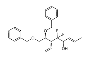 (R,E)-6-((S)-1,2-bis(benzyloxy)ethyl)-5,5-difluoroocta-2,7-dien-4-ol Structure