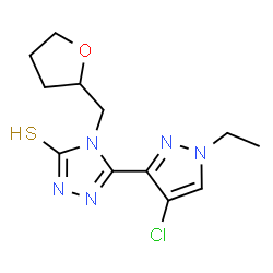 5-(4-CHLORO-1-ETHYL-1H-PYRAZOL-3-YL)-4-(TETRAHYDRO-FURAN-2-YLMETHYL)-4H-[1,2,4]TRIAZOLE-3-THIOL结构式