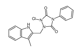 1-chloro-2-((3-methyl-1H-indol-2-yl)methyl)-4-phenyl-1,2,4-triazolidine-3,5-dione结构式