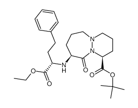 (1S,9S)-t-butyl 9-((1S)-ethoxycarbonyl-3-phenylpropylamino)octahydro-10-oxo-6H-pyridazino(1,2-a)(1,2)diazepine-1-carboxylate结构式