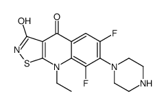 9-ethyl-6,8-difluoro-7-piperazin-1-yl-[1,2]thiazolo[5,4-b]quinoline-3,4-dione结构式