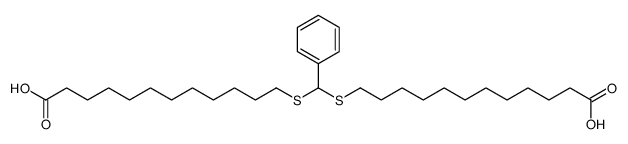 12-[11-carboxyundecylsulfanyl(phenyl)methyl]sulfanyldodecanoic acid Structure