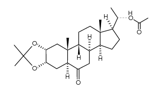 20-acetoxy-2α,3α-(isoprolidenedioxy)-5α-pregnan-6-one Structure