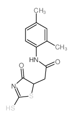 N-(2,4-Dimethylphenyl)-2-(2-mercapto-4-oxo-4,5-dihydro-1,3-thiazol-5-yl)acetamide结构式