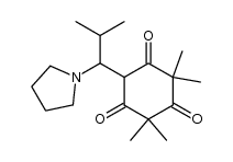 2,2,4,4-tetramethyl-6-(2-methyl-1-(pyrrolidin-1-yl)propyl)cyclohexane-1,3,5-trione Structure