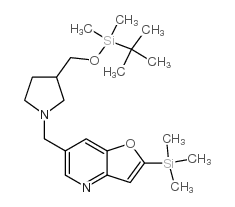 6-((3-((叔丁基二甲基甲硅烷基氧基)甲基)吡咯烷-1-基)甲基)-2-(三甲基甲硅烷基)呋喃并[3,2-b]吡啶结构式