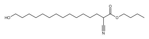 butyl 2-cyano-15-hydroxypentadecanoate结构式