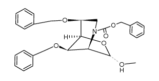 methyl 3,5-di-O-benzyl-N-benzyloxycarbonyl-2,6-dideoxy-2,6-imino-D-mannofuranoside Structure