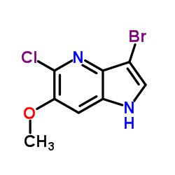 3-Bromo-5-chloro-6-methoxy-1H-pyrrolo[3,2-b]pyridine结构式