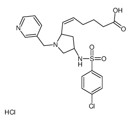 (Z)-6-[(2S,4R)-4-[(4-chlorophenyl)sulfonylamino]-1-(pyridin-3-ylmethyl)pyrrolidin-2-yl]hex-5-enoic acid,hydrochloride结构式