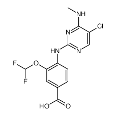 4-(5-chloro-4-(methylamino)pyrimidin-2-ylamino)-3-(difluoromethoxy)benzoic acid Structure