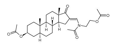 3β-Acetoxy-16-[[(2-acetoxyethyl)acetylamino]methylene]-5α-androstan-17-one结构式