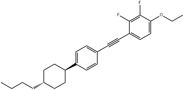 Benzene, 1-[2-[4-(trans-4-butylcyclohexyl)phenyl]ethynyl]-4-ethoxy-2,3-difluoro- structure